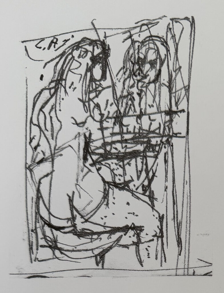 Untitled (figures within a rectangular frame), œuvre de Constantin Andréou