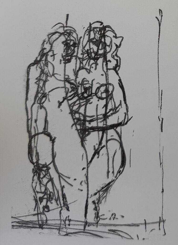 Untitled (standing figures or figure and reflection), œuvre de Constantin Andréou