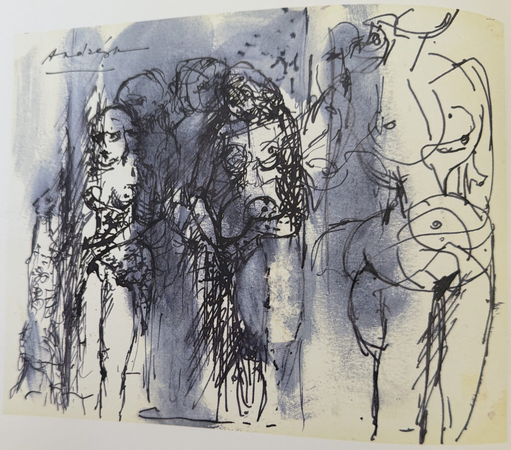 Untitled (three standing figures), œuvre de Constantin Andréou