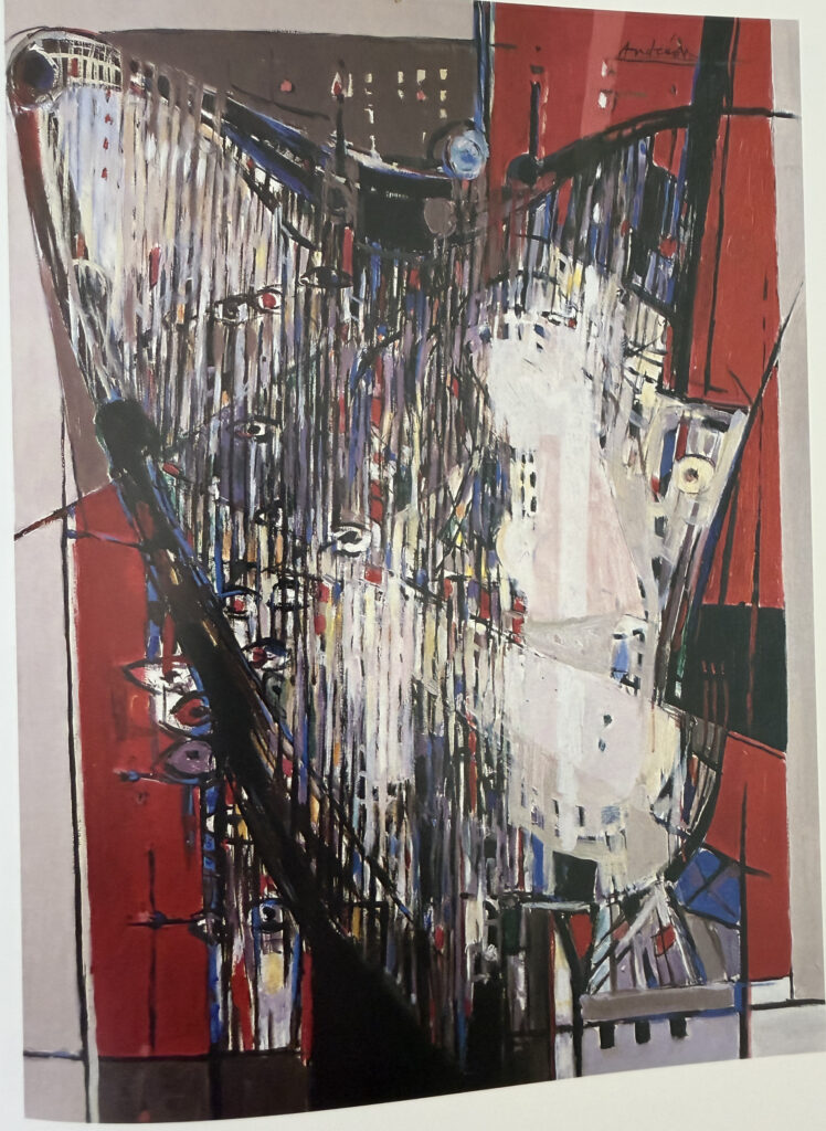 Harpe rouge, œuvre de Constantin Andréou